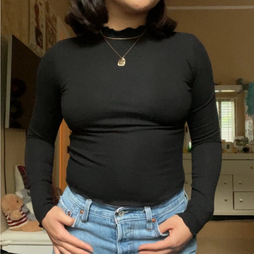 Black turtleneck top